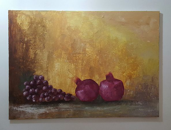 Pomegranate and grapes-kamila nabi