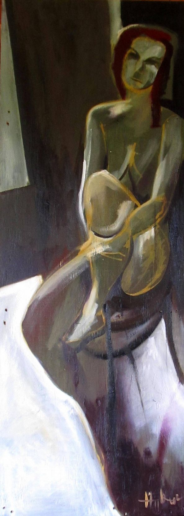 nude in green-Vilmos Huber