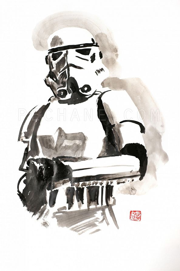 storm trooper-pechane sumi-e