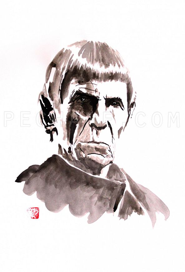 old spock-pechane sumi-e