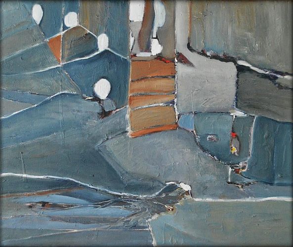 Abstract greyblue-johana Dupre