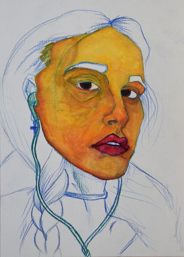 Self portait as unfinished study-Olimpia Mazzei