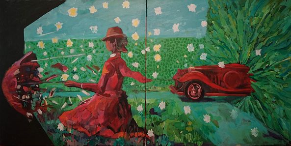 The secret garden - red car-Dragos Botezat