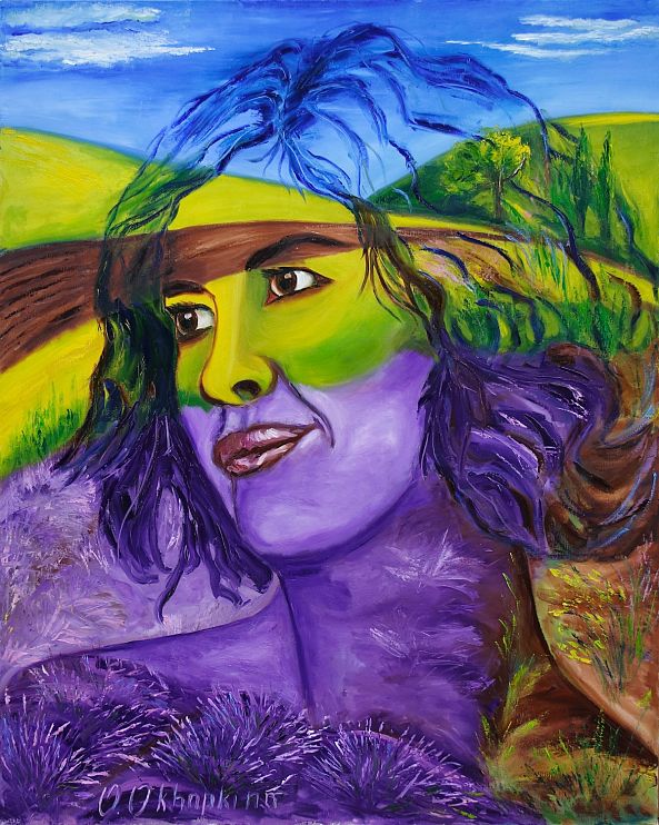 Woman-Provence from series Women of the World, oil on canvas-Oksana Okhapkina