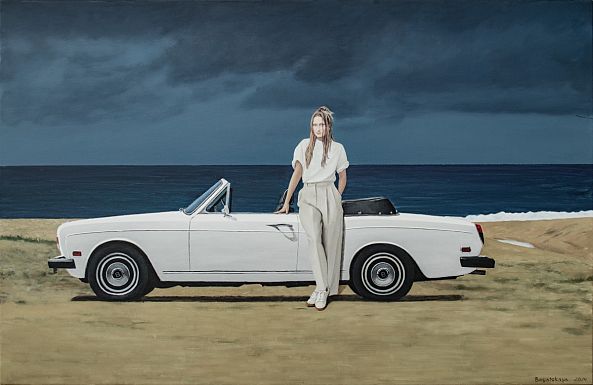 Contemporary portrait "When the Beach is Your Parking Lot"-Nataliya Bagatskaya