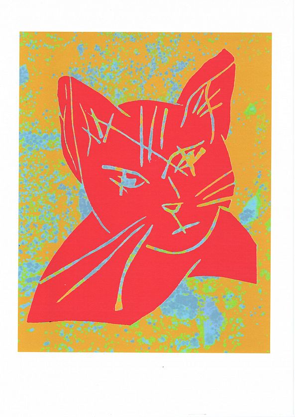 Chat rouge et jaune - A3-Alain HALTER