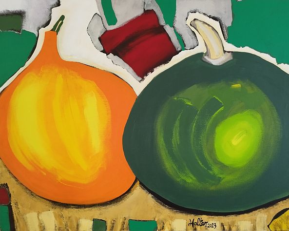 Courges, jaune et verte-Alain HALTER