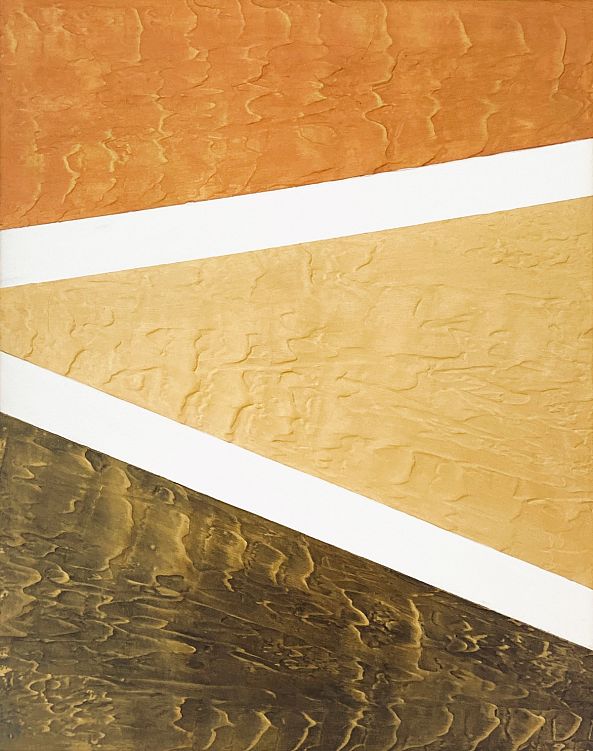 "Golden Energy", gold, copper, bronze, white, geometry-Olivia Maro