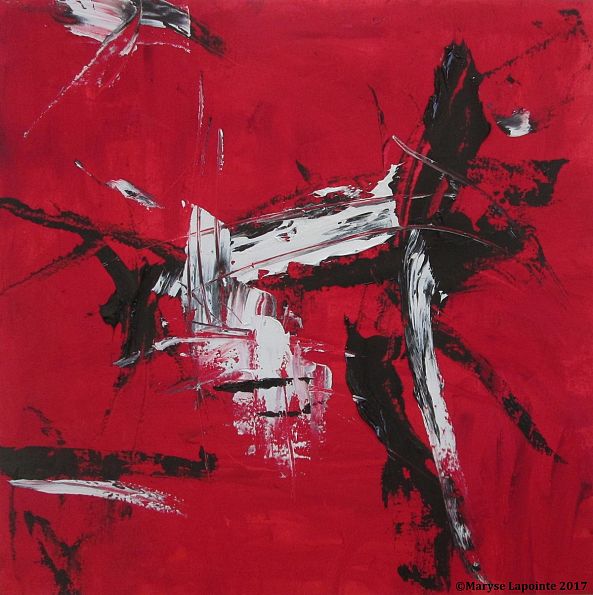 Crash rouge et noir (vendu/sold)-Maryse Lapointe