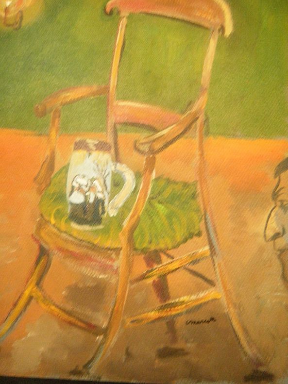 Chaise Gaugin avec son profil,  bière et bretonnes.-C. Marcotte