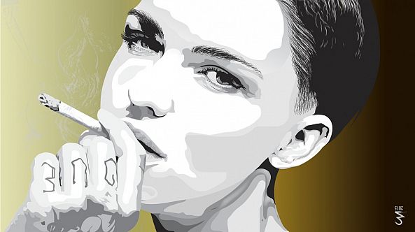 Ruby Rose Vector Portrait-artes praticas